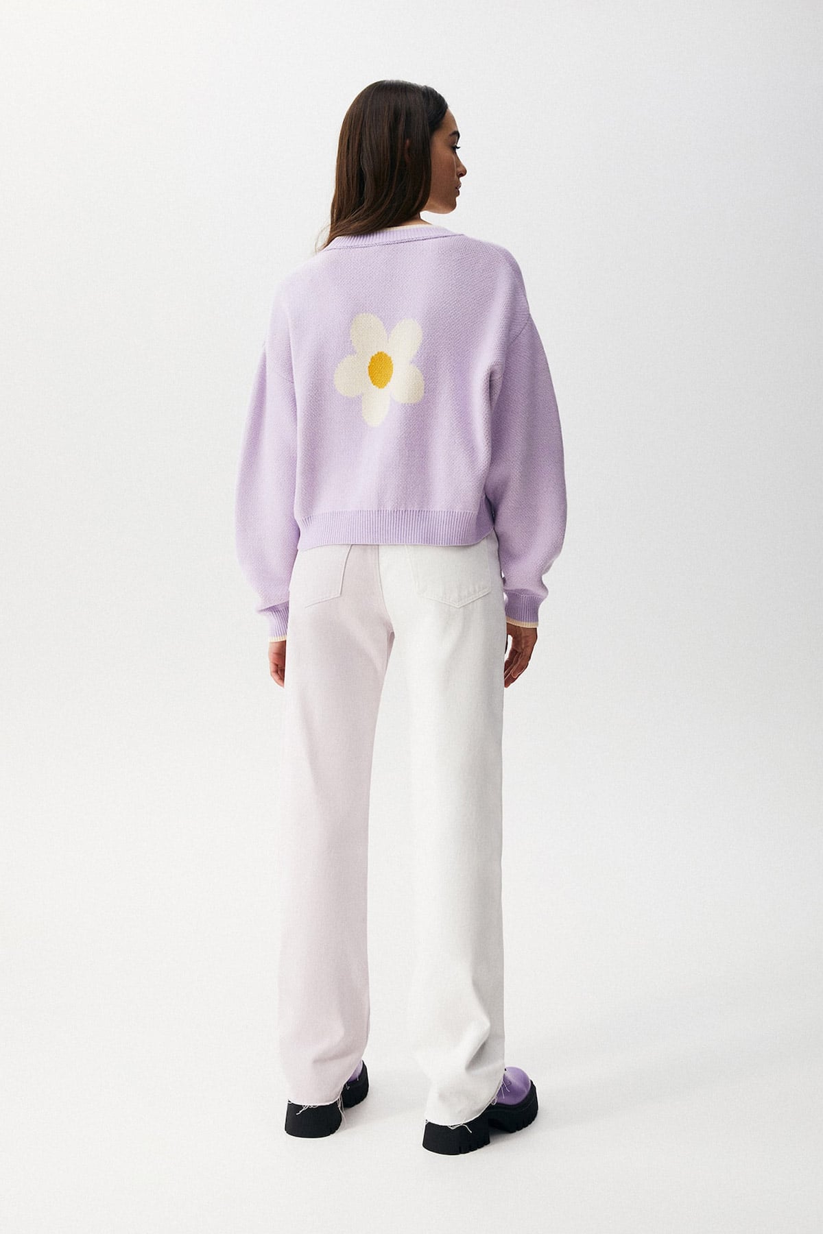 Daisy Jacquard Knit Cardigan 2 Daisy Jacquard Knit Cardigan - Image 2