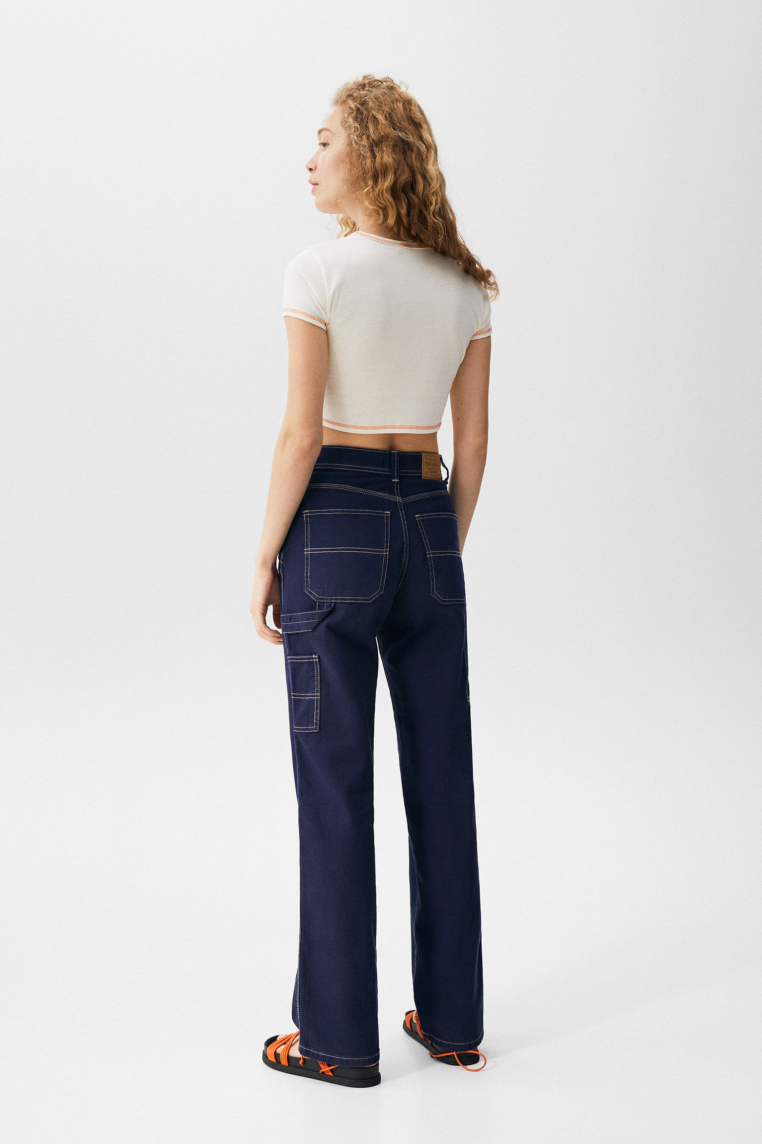 Cropped Short Sleeve T-shirt With Embroidered Detail 2 Cropped Short Sleeve T-shirt With Embroidered Detail - Image 2