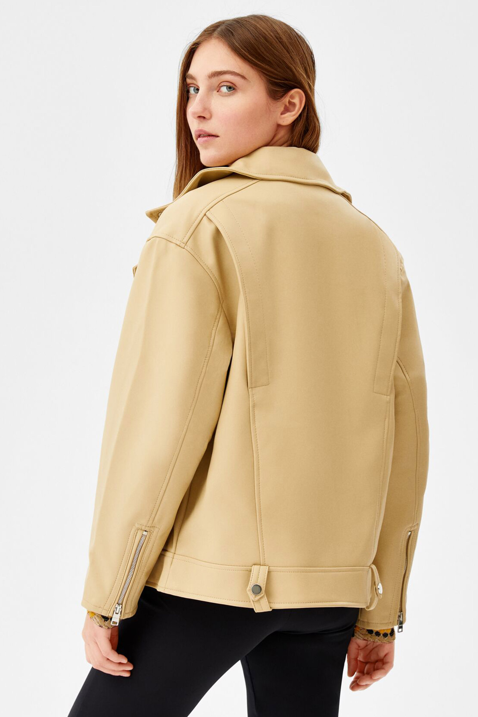 Oversize Faux Leather Biker Jacket 2 Oversize Faux Leather Biker Jacket - Image 2