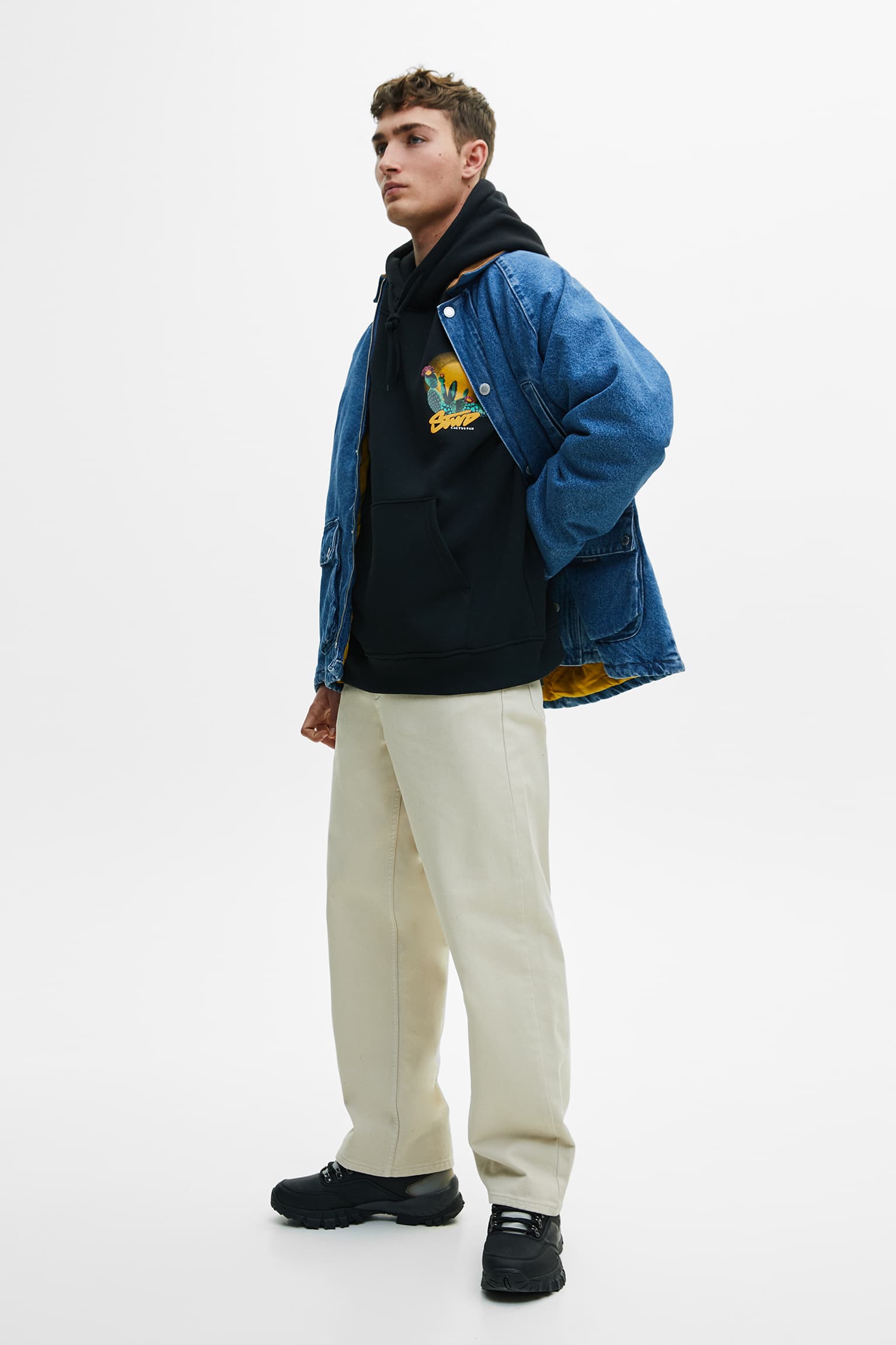 Black Hoodie With Contrast Graphic 4 Black Hoodie With Contrast Graphic - Image 4