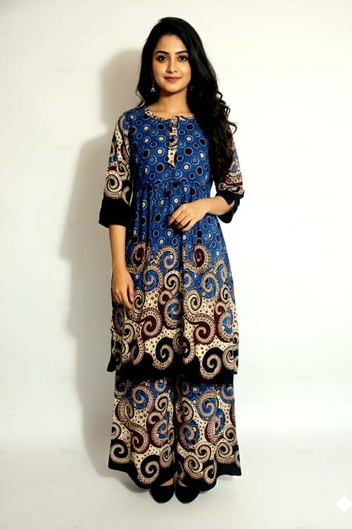 Ladies Two-Piece Co-ord Joypuri Set – Premium China Lilen Fabric | Luveno