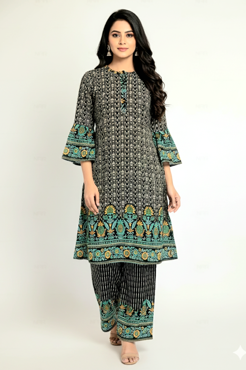 Ladies Two-Piece Co-ord Joypuri Set – Premium China Lilen Fabric | Luveno