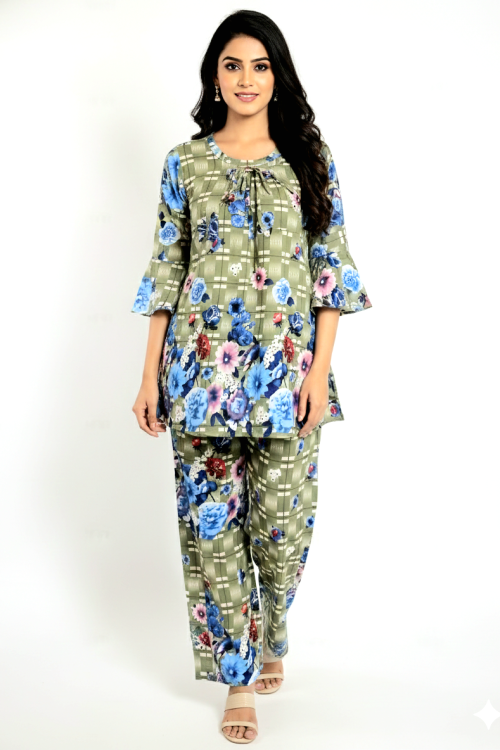 Ladies Two-Piece Co-ord Joypuri Set – Premium China Viscose Fabric | Luveno