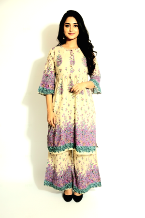 Ladies Two-Piece Co-ord Joypuri Set - Premium China Lilen Fabric | Luveno